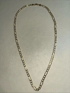 HAN 925 Sterling Gold-toned Figaro Link Necklace